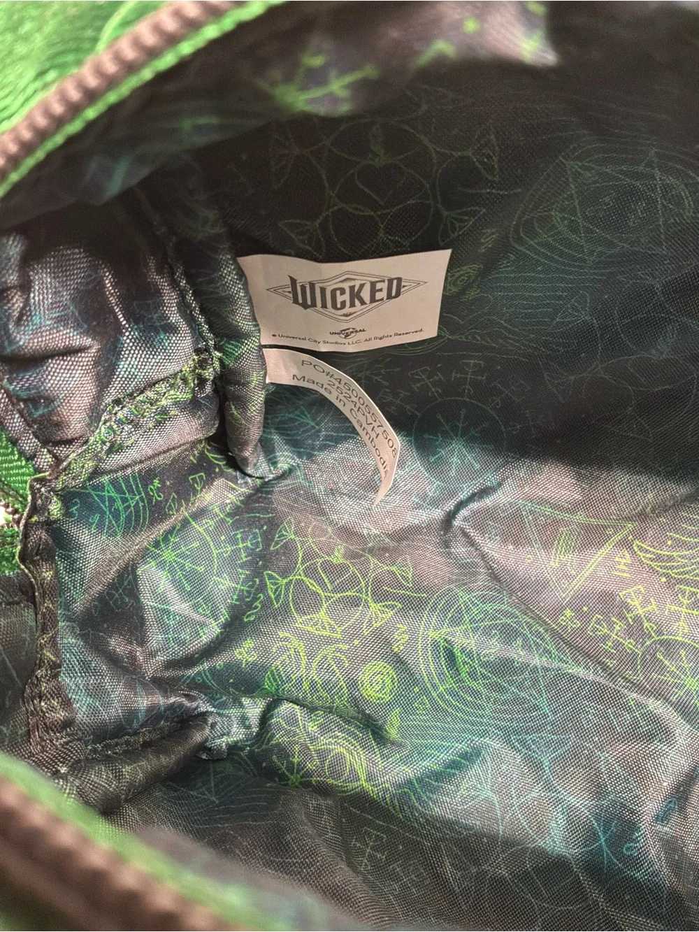 Wicked Green Velvet Quilted Cosmetic Travel Bag 5.5